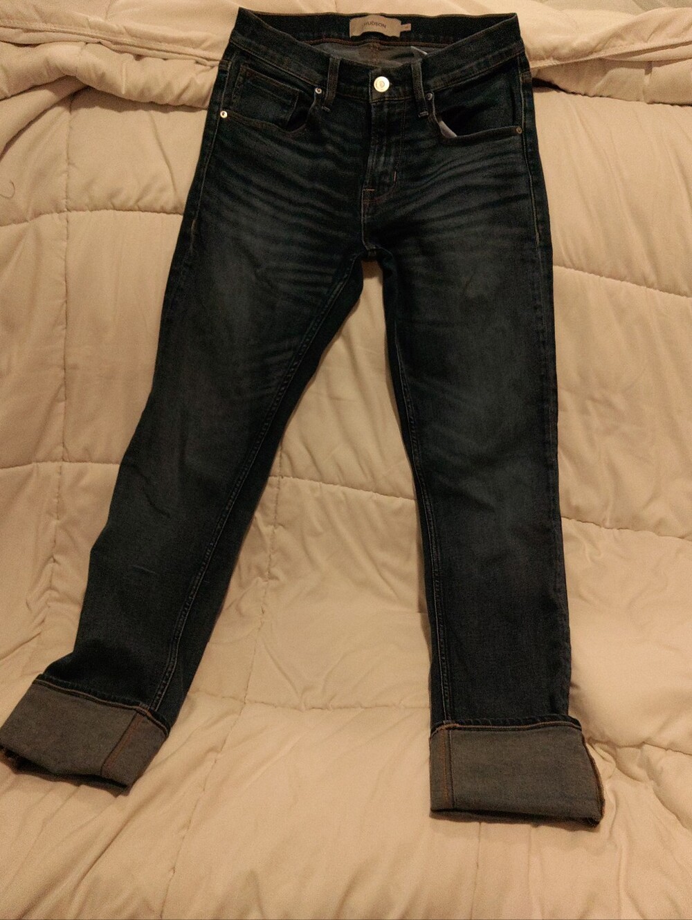 Hudson Jeans Dark Indigo Boyfriend Jeans
